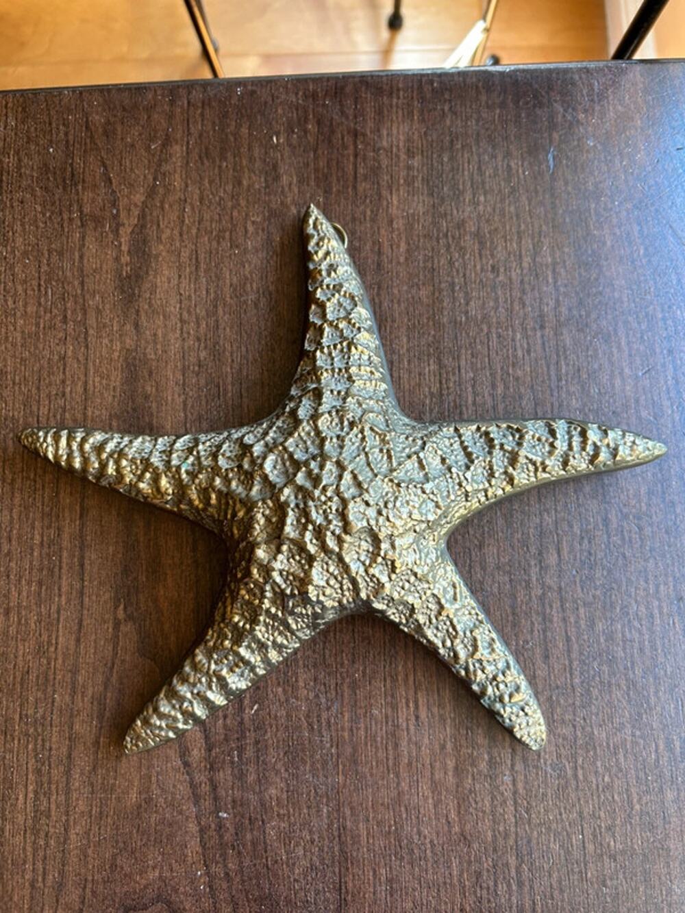 Large vintage Brass Starfish Sculpture VTG Nautical Paperweight MCM Wall Art